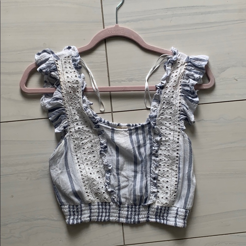 Boho striped crop top BNWT